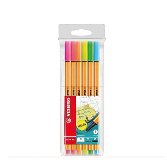 Stabilo Point 88 Néon - Pack De 6 Feutres