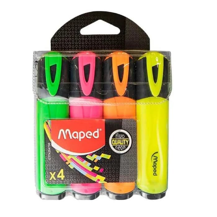 Maped Surligneurs Fluo Pack 4 Couleurs