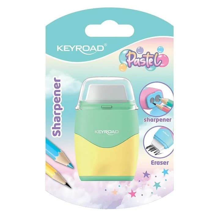 Taille Crayon 2 en 1+ Gomme Couleur pastel