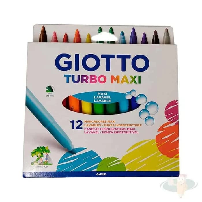 Feutres GIOTTO Turbo Maxi Lavables - Pochette De 12