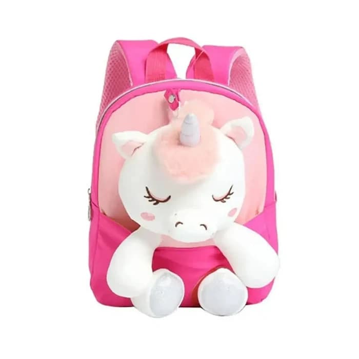 Sac À Dos Peluche - Licorne - Rose
