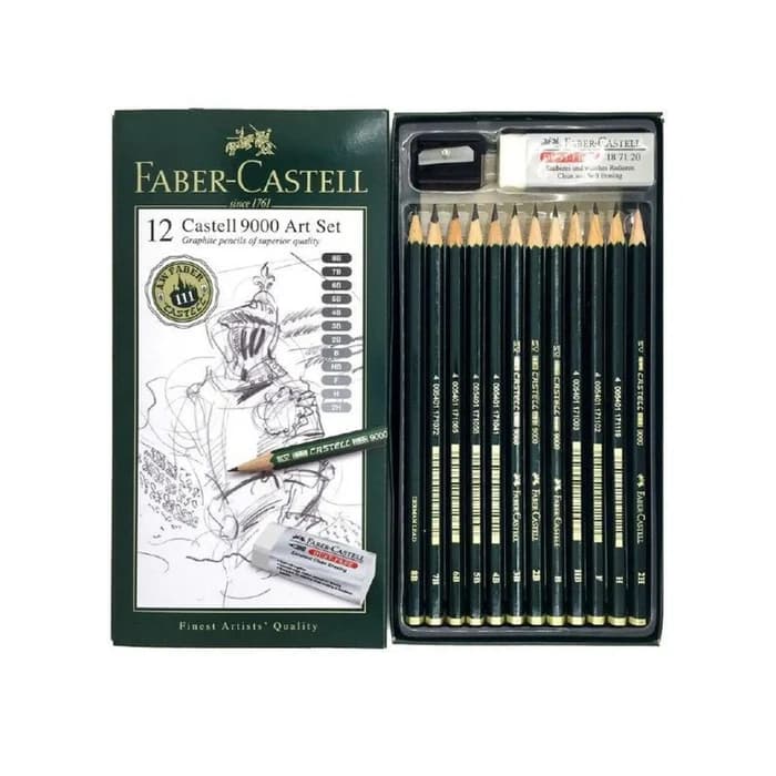 Faber-castell Set 12 Crayons Graphite 9000 Art