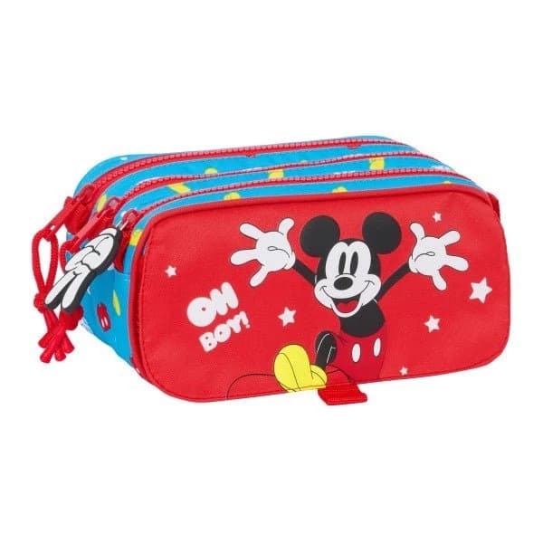 Trousse Safta Mickey Mouse 3 Compartiments — Rouge & Bleu