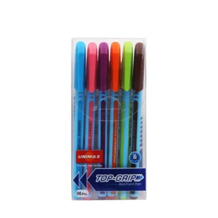 Pochette de 6 Stylos Top Grip 1mm - Unimax