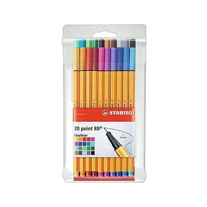 STABILO Point 88 Fineliner Pochette 20 Couleurs 0.4mm