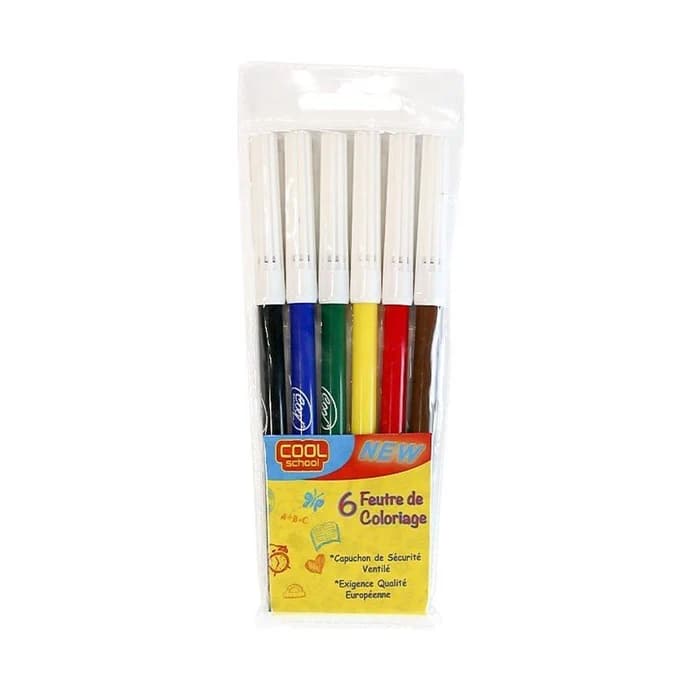 Feutres De Coloriage Cool School - Pack De 6