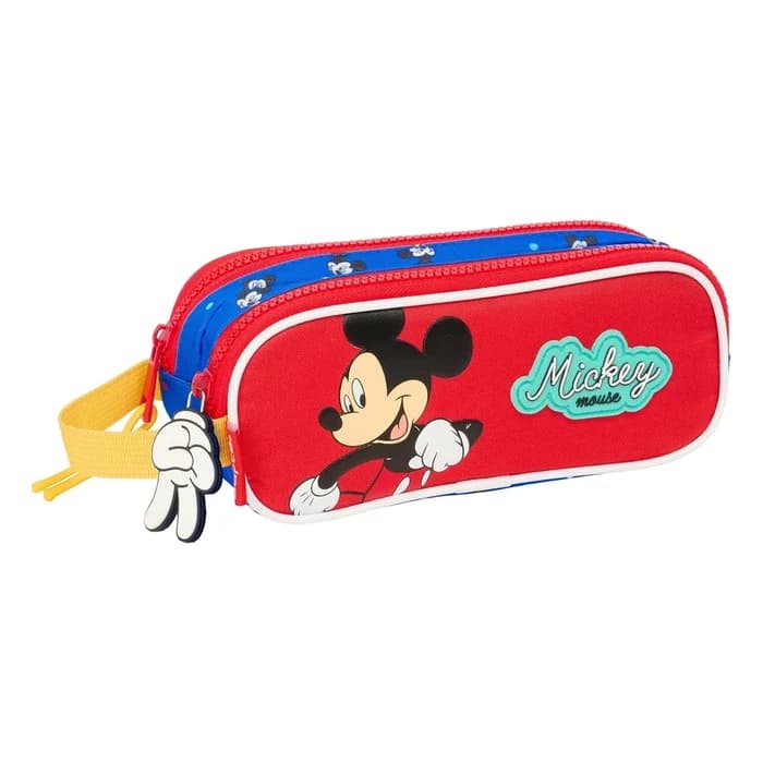 Trousse Safta Mickey Mouse 2 Zips — Rouge & Bleu