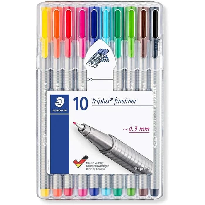 STAEDTLER Triplus Fineliner 0.3mm - Set 10 Couleurs
