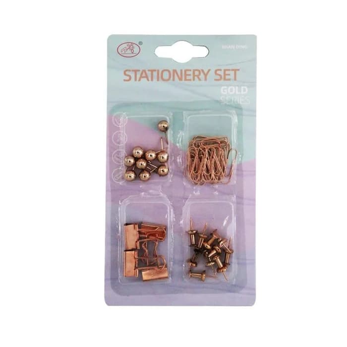 Set Papeterie Gold Series - Trombones Épingles Pinces