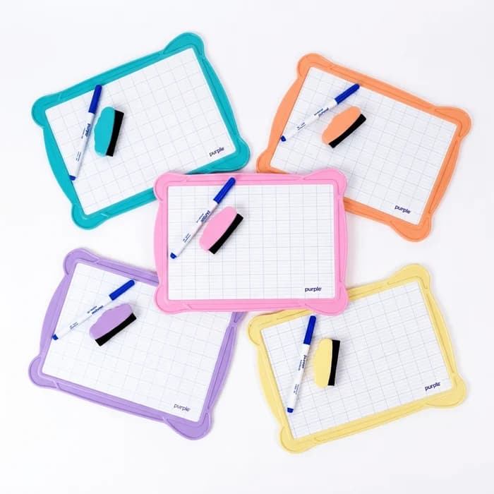 Ardoise Effaçable Purple avec Lignage Seyès — Pack Stylo + Brosse