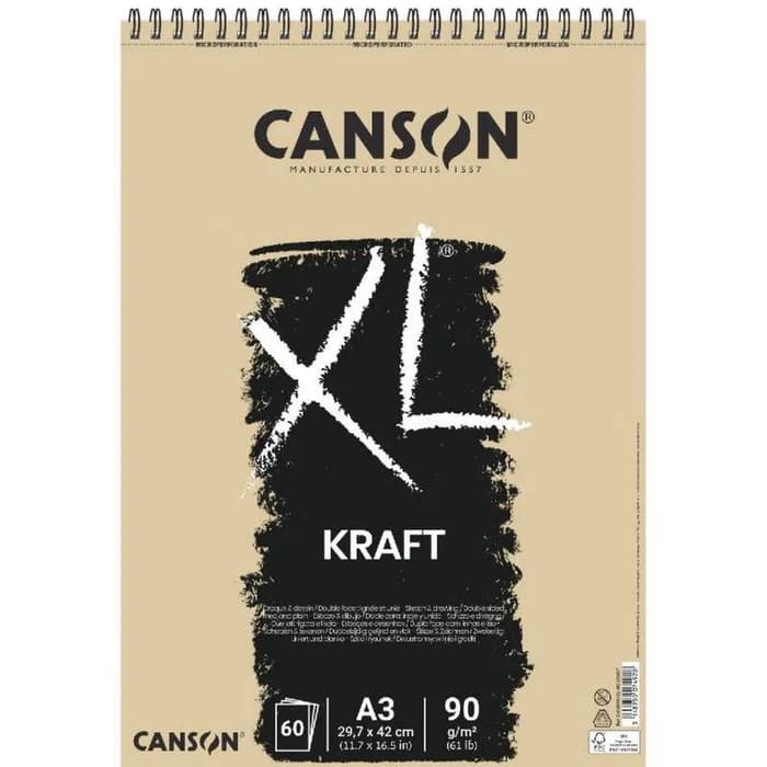 Album CANSON Xl Kraft A3 60 Feuilles 90g/m²