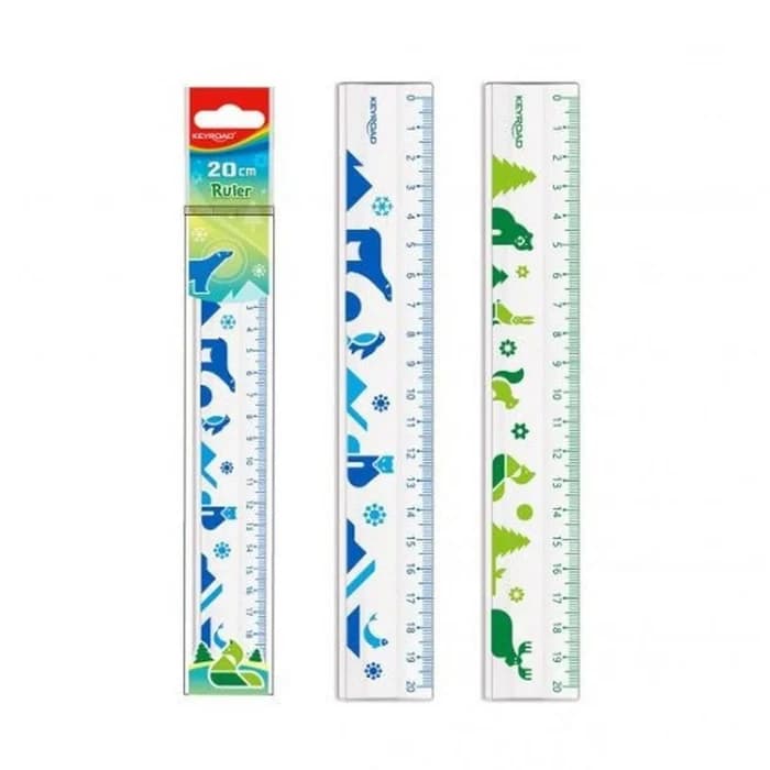 Règle Plate 20cm Imprimée Motifs Colorés