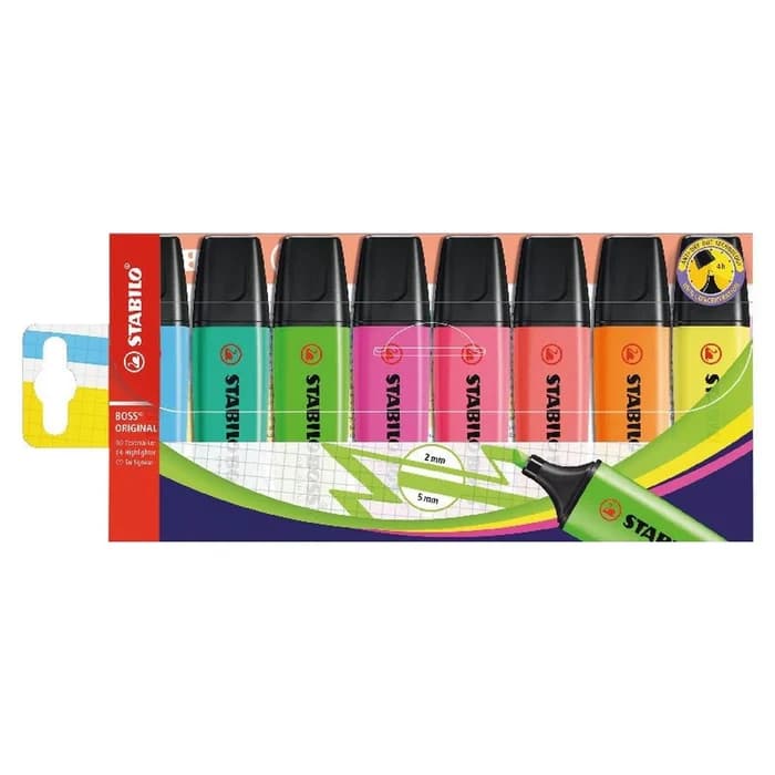 STABILO BOSS Original Surligneurs Fluo Pack 8 Couleurs