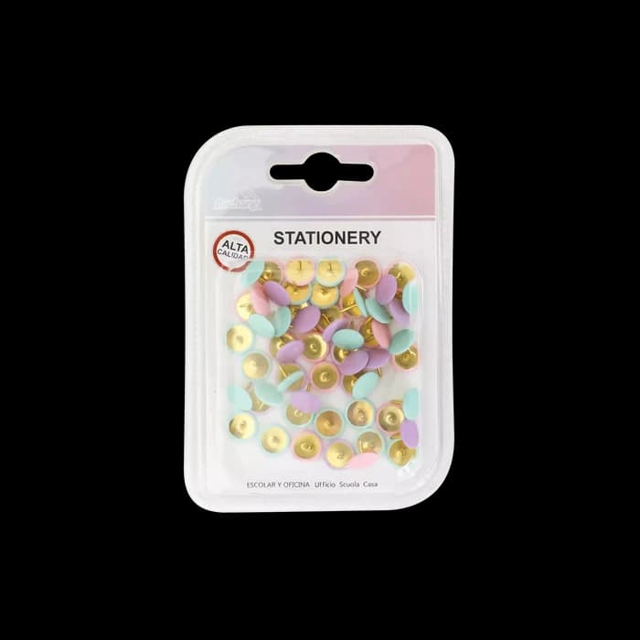 Punaises Bureau Pastel Bachang - Boîte 50 Pièces