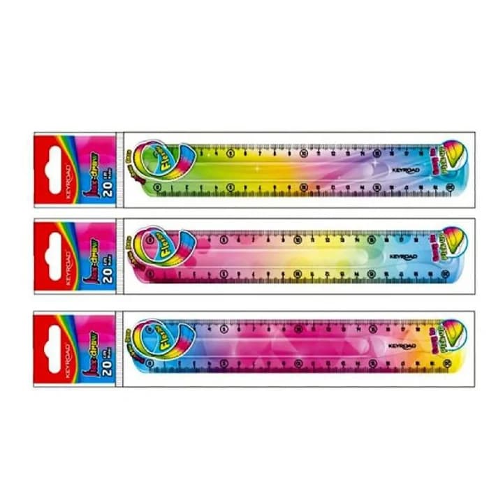 REGLE PLATE 20CM FLEXIBLE - RAINBOW