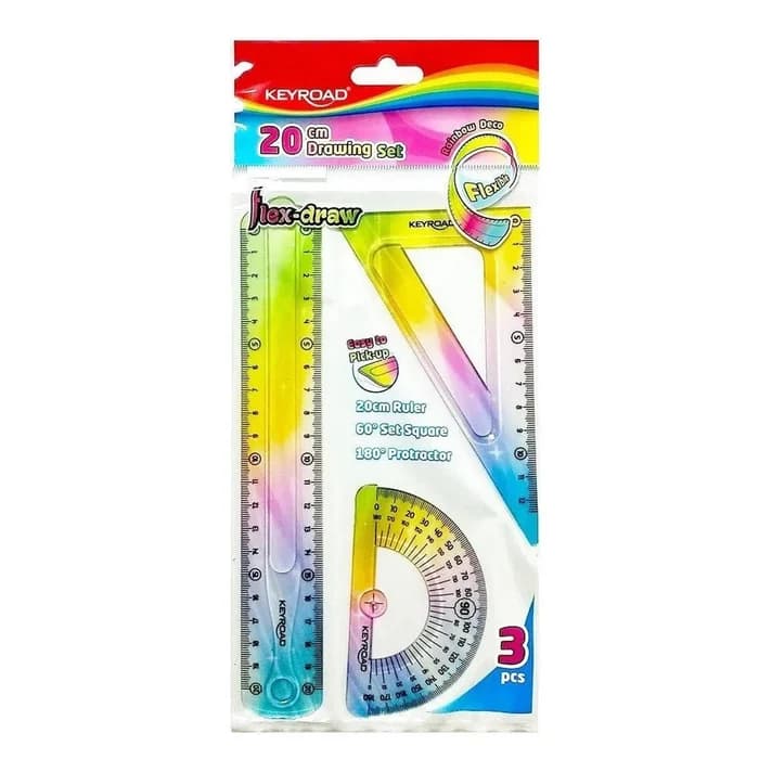 Keyroad Kit Géométrie Flexible 20cm 3 Pièces