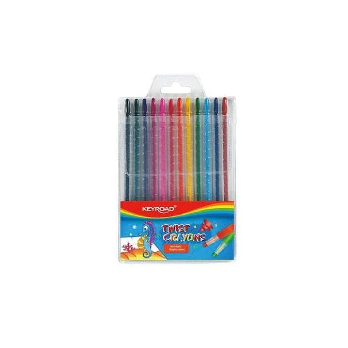 Crayons Cire Twist KEYROAD 12 Couleurs