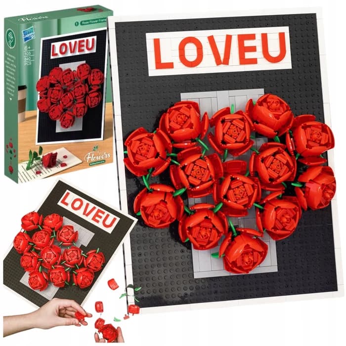 Zuanma Building Block Flower Rose Frame 848 Pcs 6+