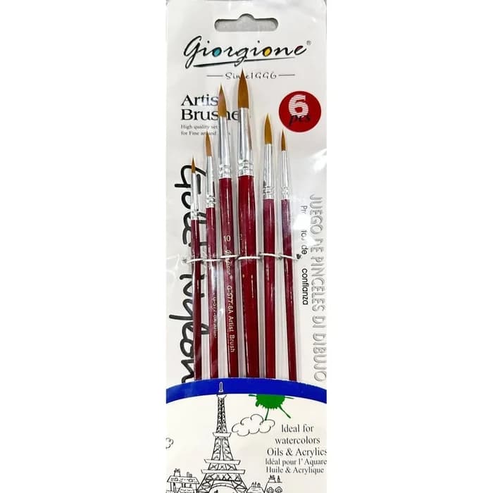 Pinceaux Rond Giorgione Set 6 Pièces Artist Brush