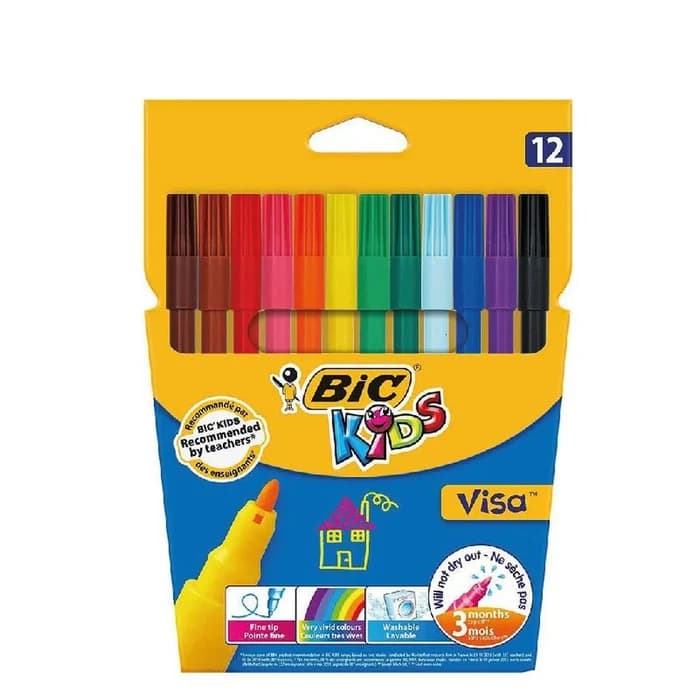 Feutres BIC Kids Visa 12 Couleurs