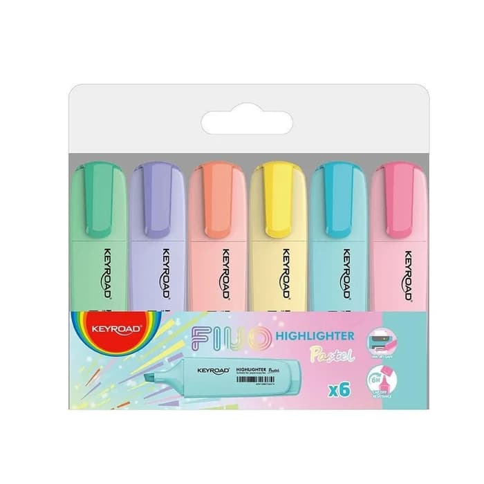 Keyroad Surligneurs Fluo Pastel Pack De 6