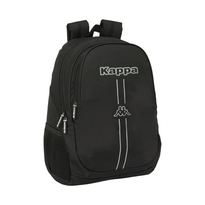 Kappa - Sac à Dos Noir Compartiment Principal & Poche Frontale