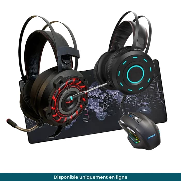 Pack Gamer 2 Casques AS30 & AS40 + Souris FV-X7