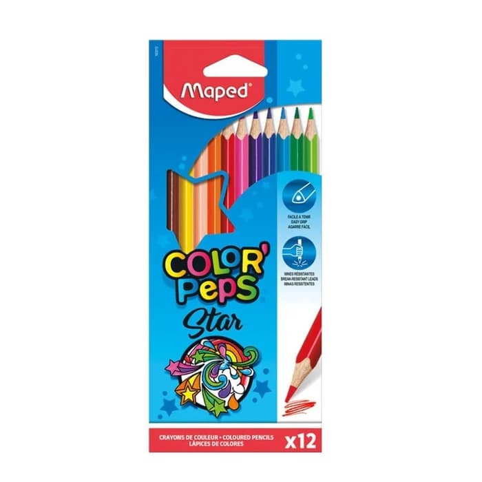 Maped Color'peps Star Crayons Couleur X12