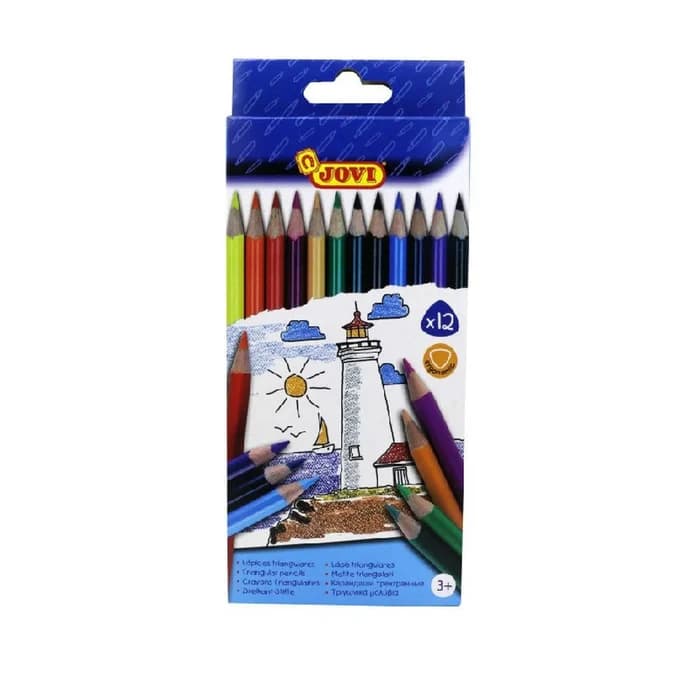 Crayons Couleur Triangulaires JOVI - Boîte De 12