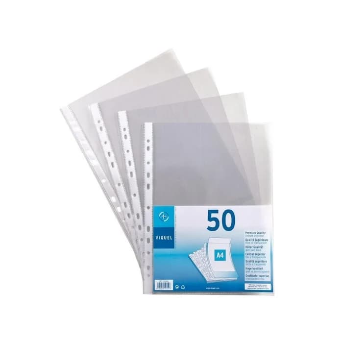 Pochettes Perforées Transparentes A4 VIQUEL - Pack 50