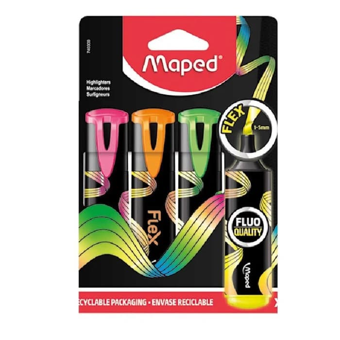 Maped Flex Surligneurs Fluo Pack 4 Couleurs
