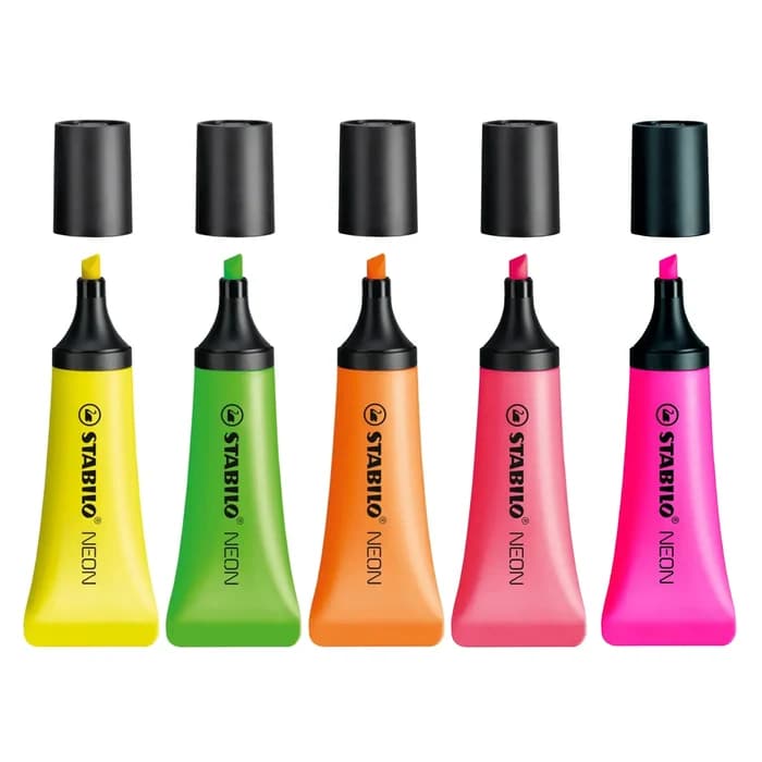 STABILO NEON Surligneur Fluo Pack 5 Couleurs