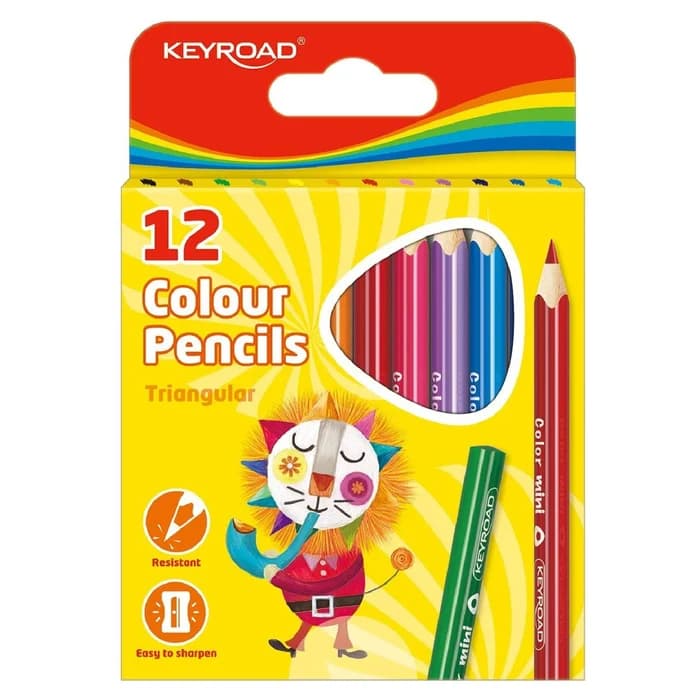 Crayons Couleur KEYROAD Triangulaires 12 Pièces