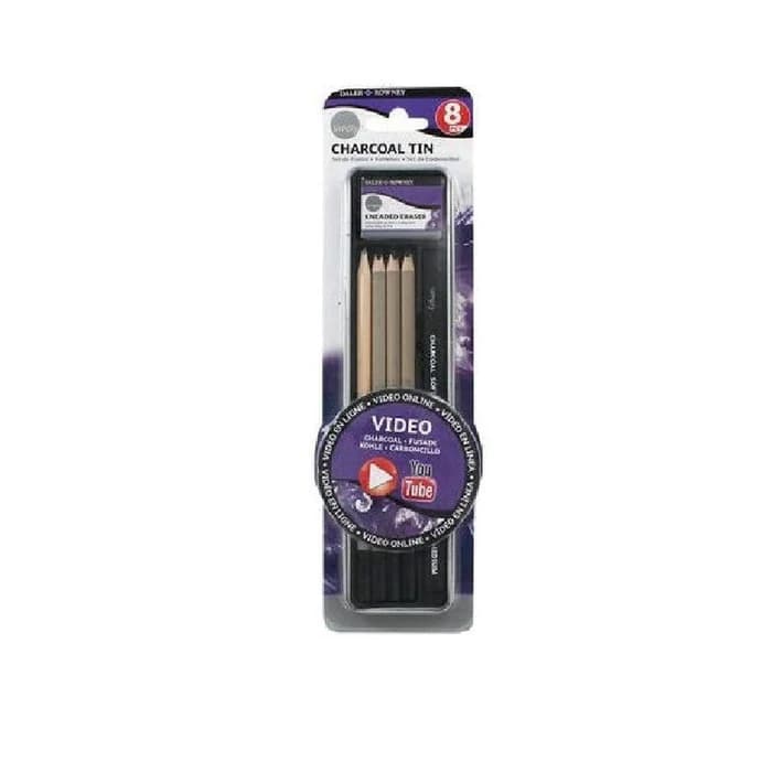 Set Fusain Daler Rowney 8 Pièces Avec Gomme