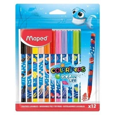 Pochette 12 Feutres Lavables Ocean Life Maped