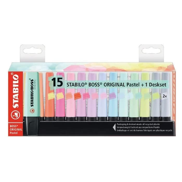 Stabilo Boss Original Pastel Pack 15 + 1 Deskset