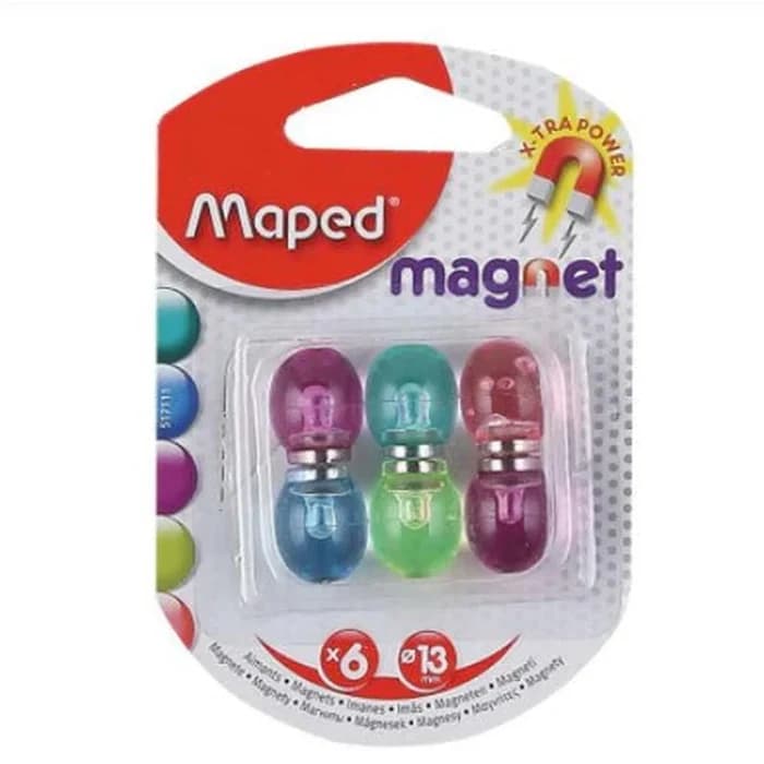 MAPED Aimants Magnétiques Colorés X6
