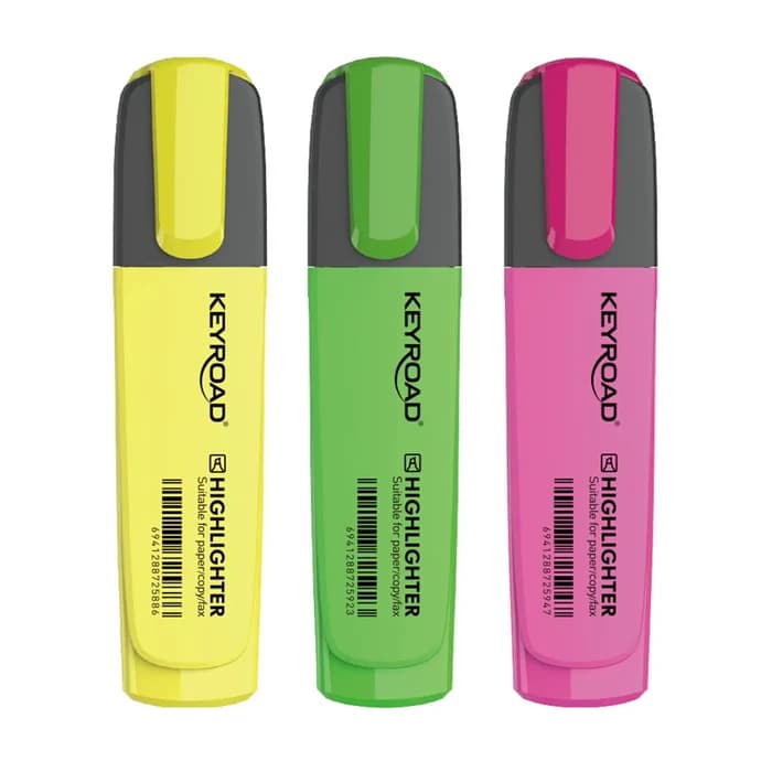 KEYROAD Marqueur Fluo Intense Pack 3 Couleurs