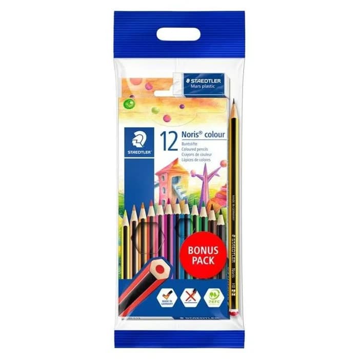 Staedtler Noris Colour 12 Crayons Couleur + Bonus Pack
