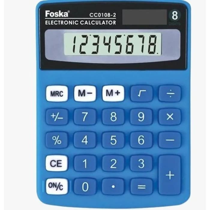 Calculatrice Foska 8 Chiffres Bleue