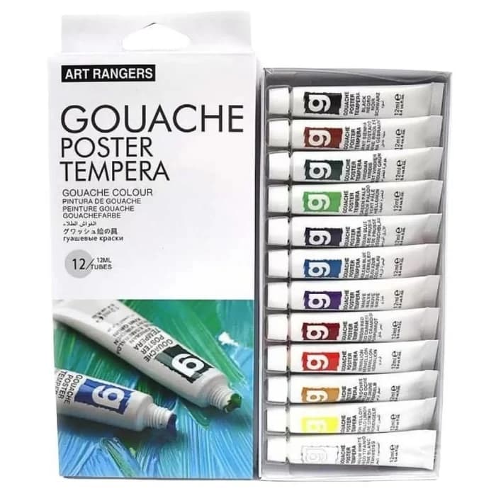 Set Gouache Art Rangers 12 Tubes 12ml Tempera