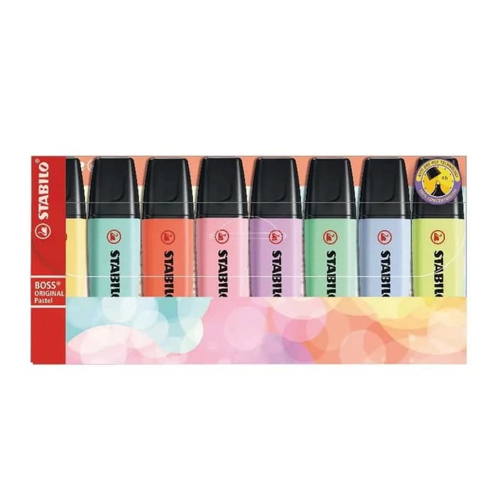 🌸 STABILO BOSS ORIGINAL 💎 – Pochette Pastel Paradise (x8) 💗💜💙💚💛🧡🤍💖