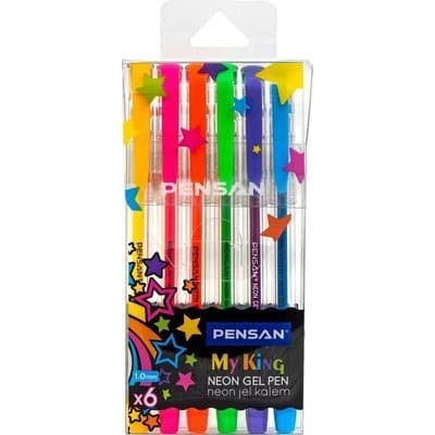 POCHETTE DE 6 STYLOS GEL NEON MY KING PENSAN