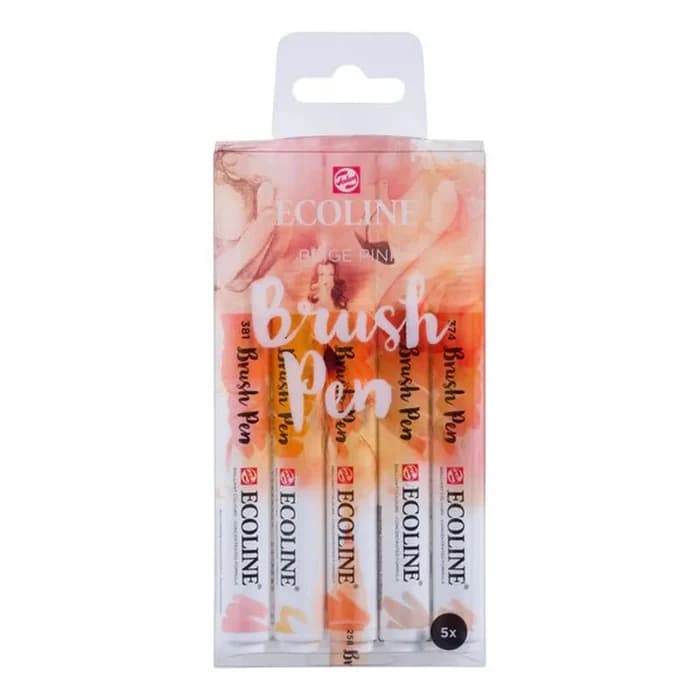 Ecoline Brush Pen Set Beige Rose 5 Couleurs Lettering