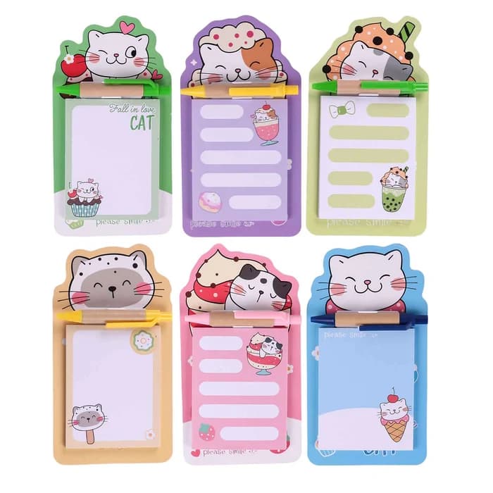 Bloc-notes Magnétique Chat Kawaii avec Stylo — Please Smile