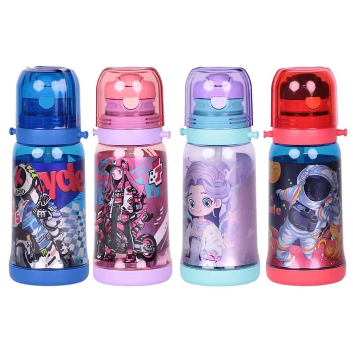 Bouteille d'eau 500ml Illustrations Urbaines — Bec Verseur & Paille