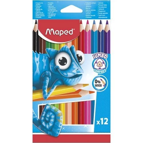 Crayon de couleur - Maped - Jumbo - Pulse sans bois (boîte de 12)