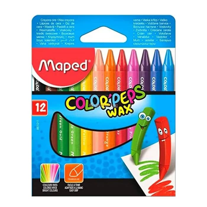 Maped Color'peps Wax Crayons Pastel 12 Couleurs