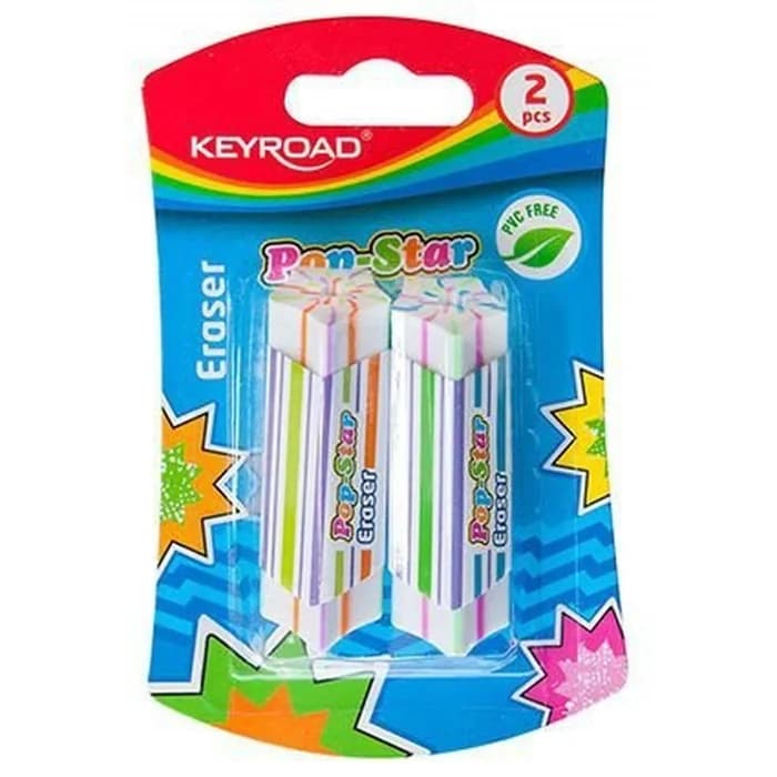 Keyroad Pop-star Gommes Fantaisie - Lot De 2