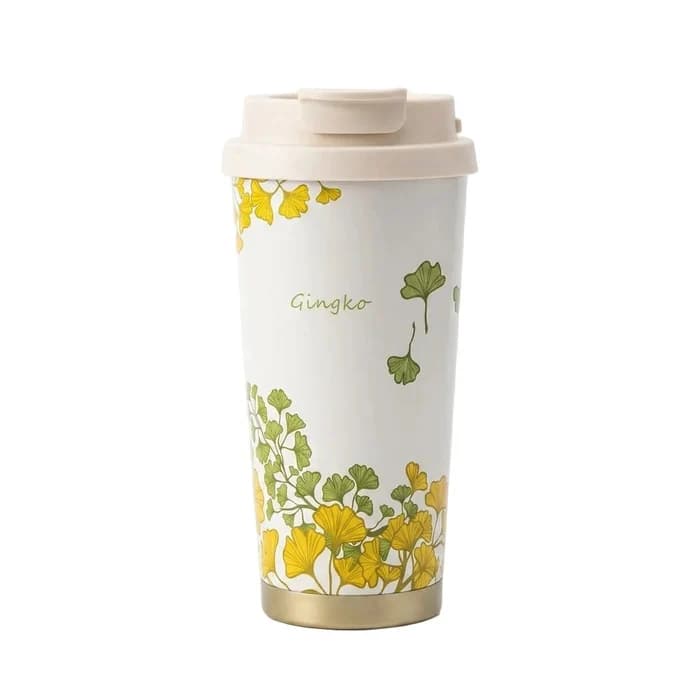 Mug Thermos Inox Botanical – Tasse Café Isotherme Design Floral